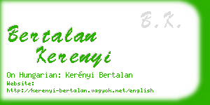 bertalan kerenyi business card